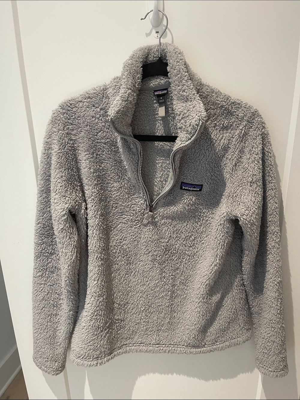 Patagonia Light Gray Plush Cowl Turtleneck Pullover - M